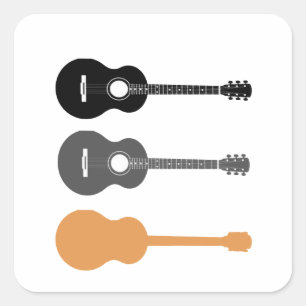 Rock and Roll electric and acoustic guitar Square Sticker