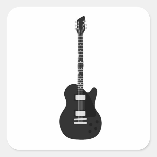 Rock and Roll electric and acoustic guitar Square Sticker (Front)