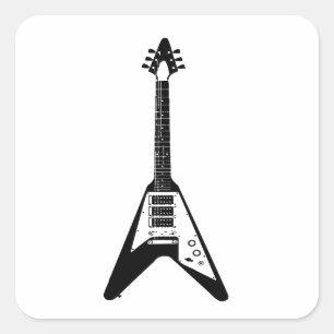 Rock and Roll electric and acoustic guitar Square Sticker