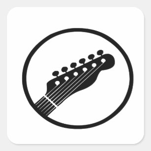 Rock and Roll electric and acoustic guitar Square  Sticker