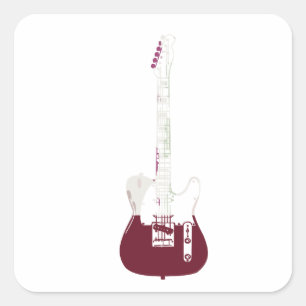 Rock and Roll electric and acoustic guitar  Square Sticker
