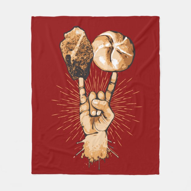 Rock and Roll Fleece Blanket (Front)
