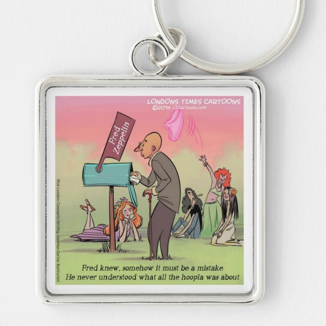 Rock And Roll Fred Funny Key Ring (Front)