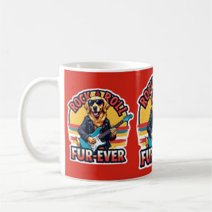 Rock and Roll Fur-Ever Golden Retriever Dog  Coffee Mug