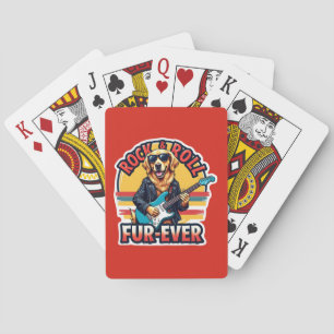 Rock and Roll Fur-Ever Golden Retriever Dog  Playing Cards