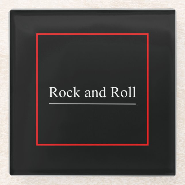 Rock and Roll Glass Coaster (Front)