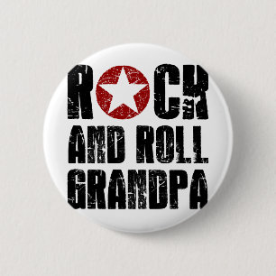 Rock And Roll Grandpa 6 Cm Round Badge