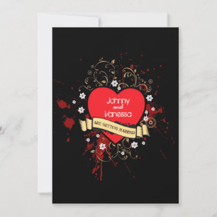 Rock and Roll Grungy Heart (Brown) Invitation