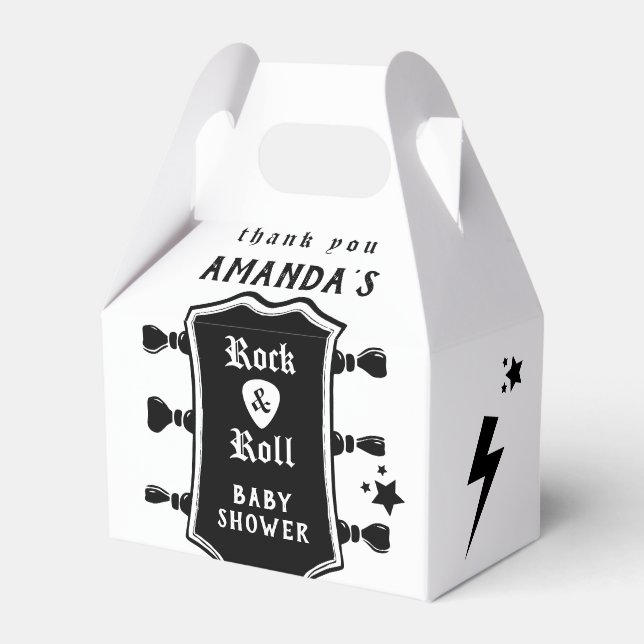 Rock and Roll Guitar Baby Shower Favour Box (Front Side)