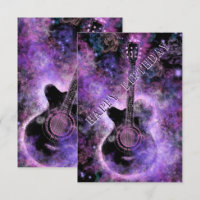 Rock and Roll Guitar Music Happy Birthday Card