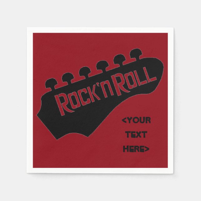 Rock and Roll Guitar Personalised Napkins (Front)