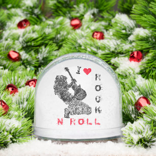 Rock and Roll Guitar Player Snow Globe