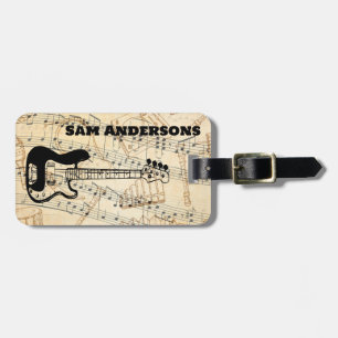 Rock and Roll Guitar Sound Wave Luggage Tag