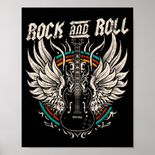 Rock And Roll Guitar Vintage Rock Music  Poster