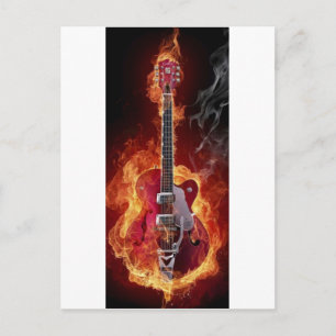 Rock and roll guitara postcard