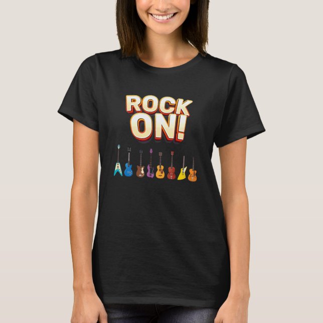 Rock And Roll Guitars T-Shirt (Front)