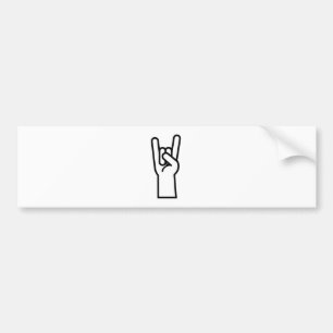 Rock and Roll Hand Bumper Sticker