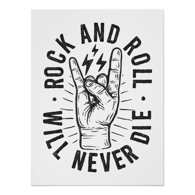 Rock and Roll Hand Poster (Front)