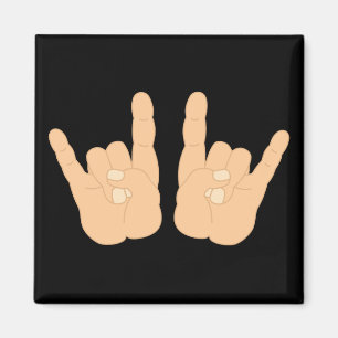 Rock and Roll Hand Sign Magnet