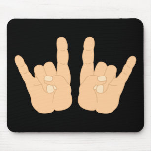 Rock and Roll Hand Sign Mouse Mat