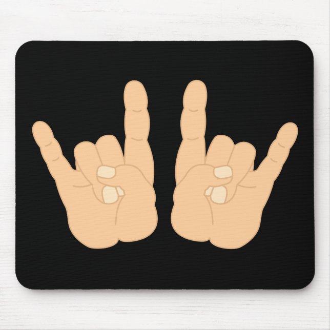 Rock and Roll Hand Sign Mouse Mat (Front)