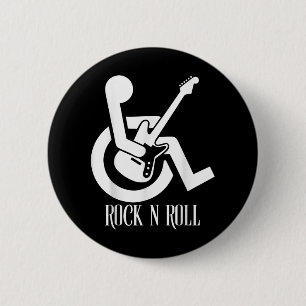 Rock And Roll Handicap Parking Funny Acoustic Guit 6 Cm Round Badge