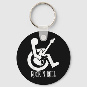 Rock And Roll Handicap Parking Funny Acoustic Guit Key Ring