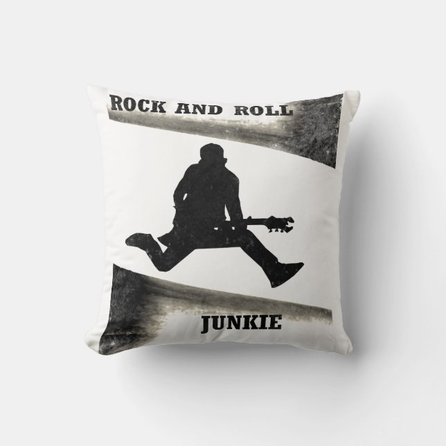 Rock and Roll Junkie Cushion (Front)