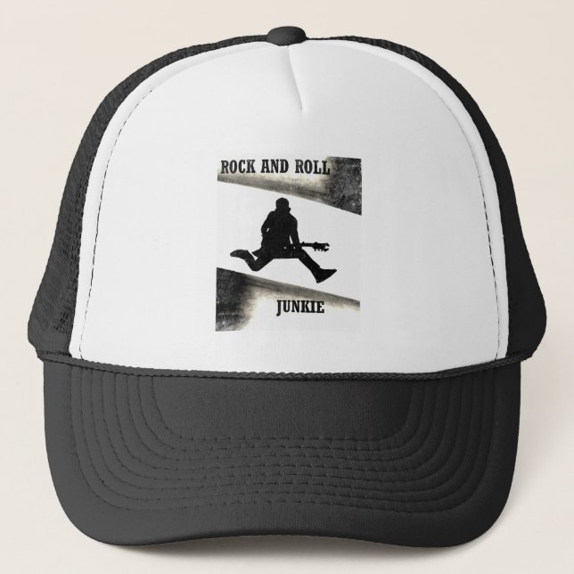 Rock and Roll Junkie Trucker Hat (Front)