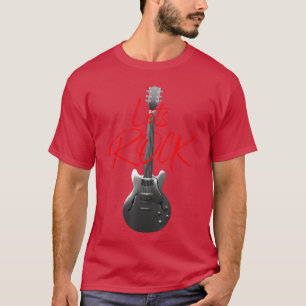 Rock and Roll LETS ROCK Vintage Guitar Retro Men W T-Shirt