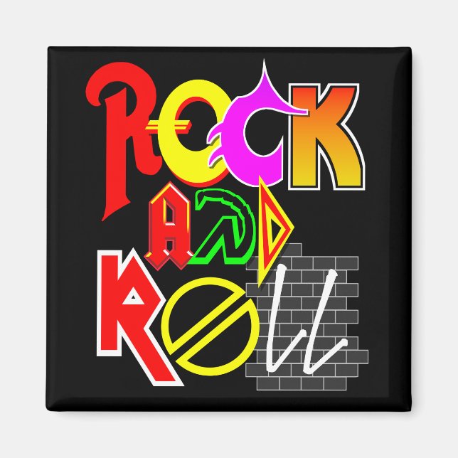 Rock and Roll Magnet (Black) (Front)