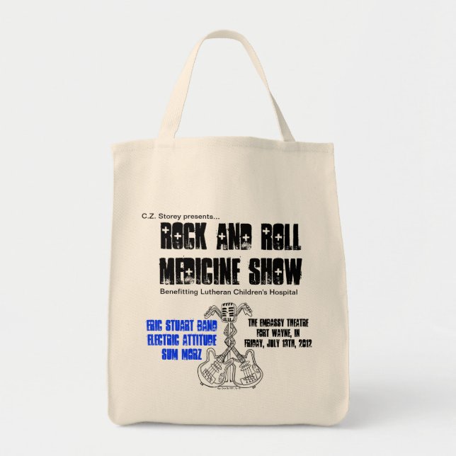 Rock and Roll Medicine Show grocery tote (Front)