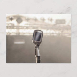 Rock And Roll Microphone Postcard