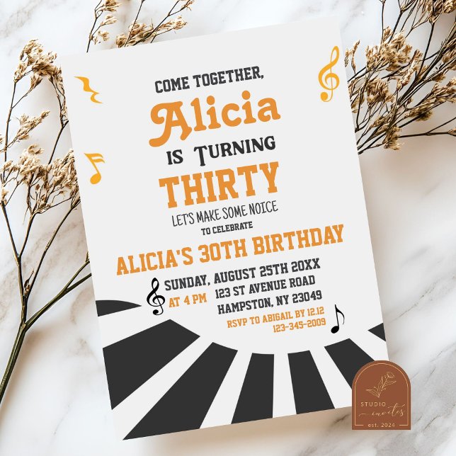 Rock and Roll Music Adult Birthday  Invitation (Creator Uploaded)