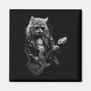 Rock And Roll Music Concert Festival Cat Rock Guit Magnet