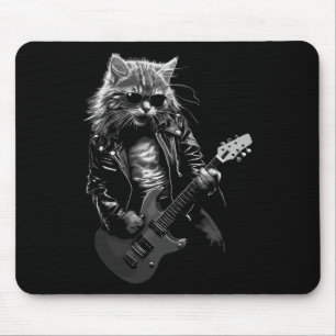Rock And Roll Music Concert Festival Cat Rock Guit Mouse Mat