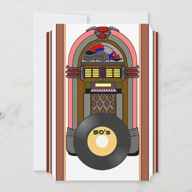 Rock and roll Party time Invitation (Front)