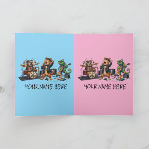 Rock and Roll Pets Band - Funny Animals Concert Card