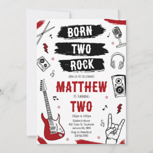 Rock and Roll Punk Music Birthday Invitation