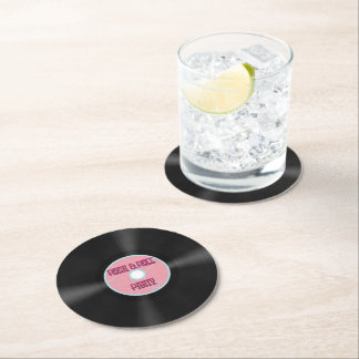 Rock and Roll Record Round Paper Coaster