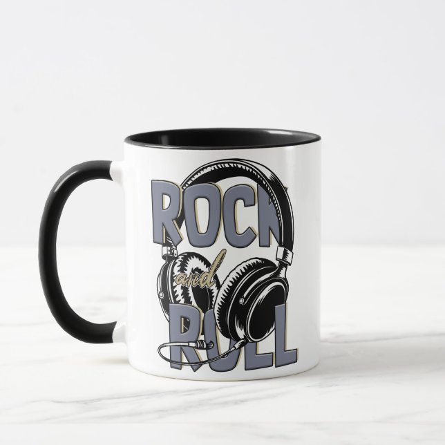 Rock And Roll Retro Music Mug (Left)