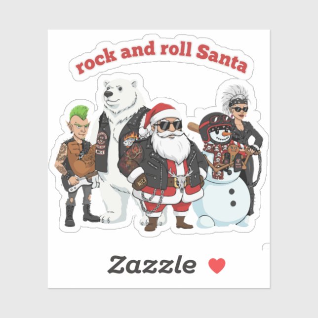Rock and Roll Santa | Funny Biker Punk Christmas  (Sheet)