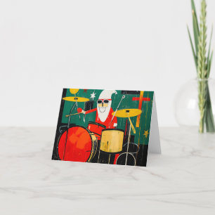 Rock and Roll Santa Holiday Card