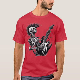 Rock and Roll Skeleton playing Guitar T-Shirt