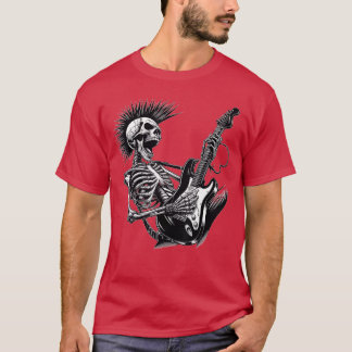 Rock and Roll Skeleton playing Guitar T-Shirt