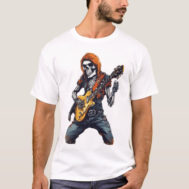 Rock and Roll Skull Emblem T-Shirt (Front)