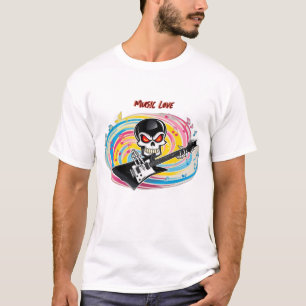 Rock and Roll Skull Guitar T-Shirt