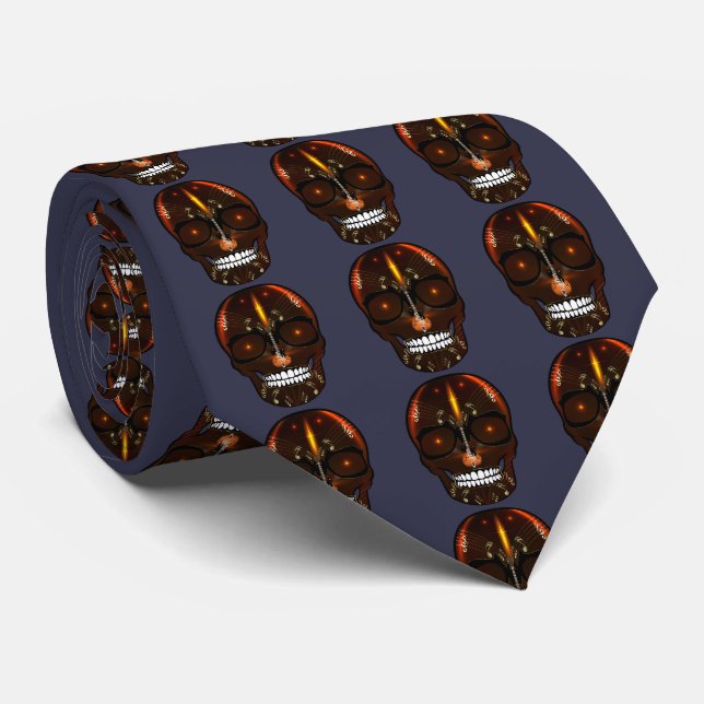 Rock and Roll Skull Tie (Rolled)