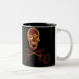 Rock and Roll Skull Two-Tone Coffee Mug