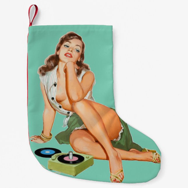 Rock and Roll Small Christmas Stocking (Front)